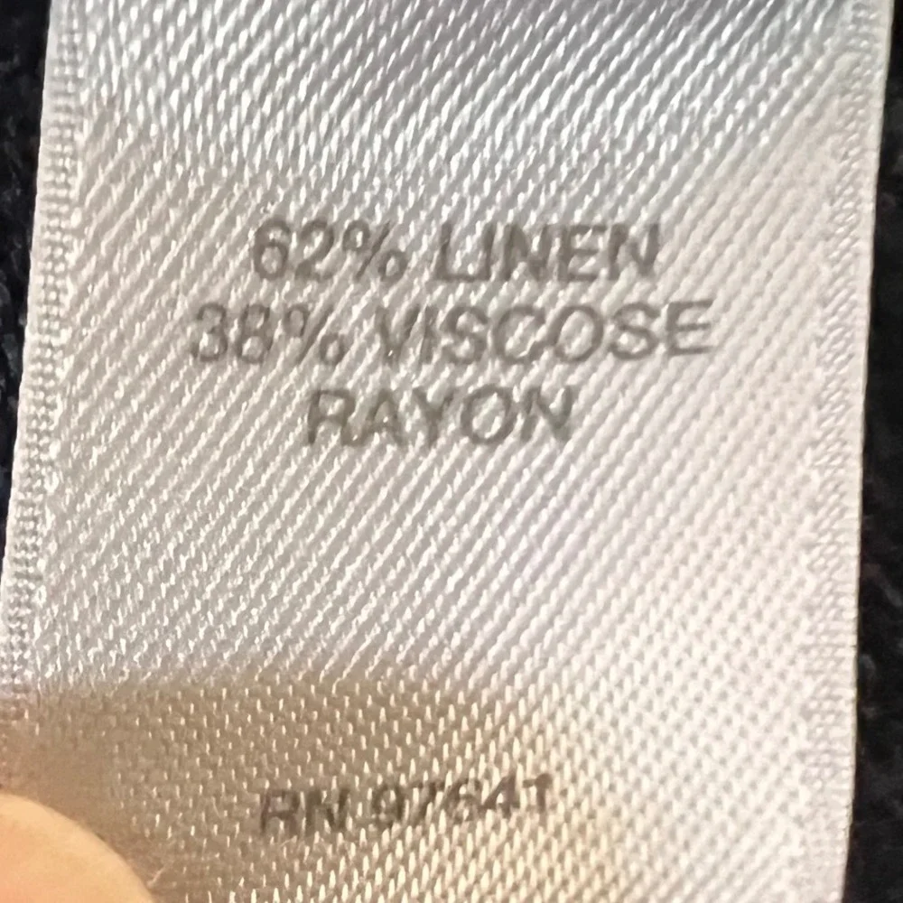 J Jill Pure Jill Women's Small Open Front Long Cardigan Duster Navy Linen Blend - Picture 5 of 9